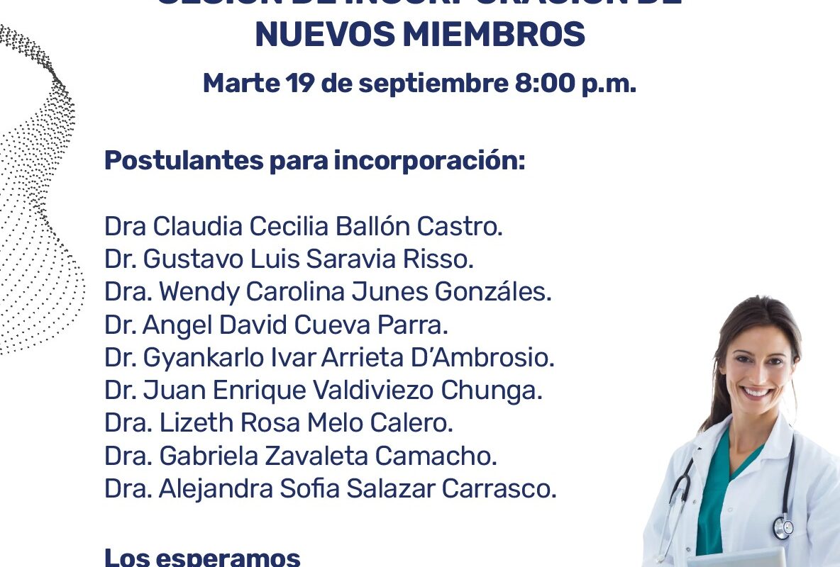 SESIÓN DE INCORPORACIÓN DE NUEVO MIEMBROS